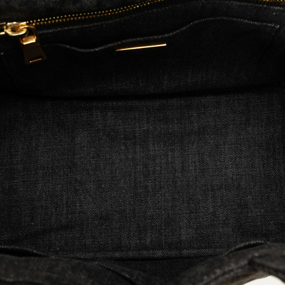 PRADA Canapa Logo Denim Satchel - Picture 5 of 11
